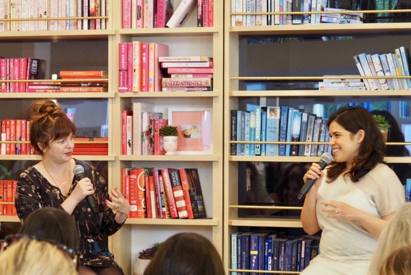 Actress America Ferrera interviews Amber Tamblyn at The Wing Dumbo © | Nikki Vargas