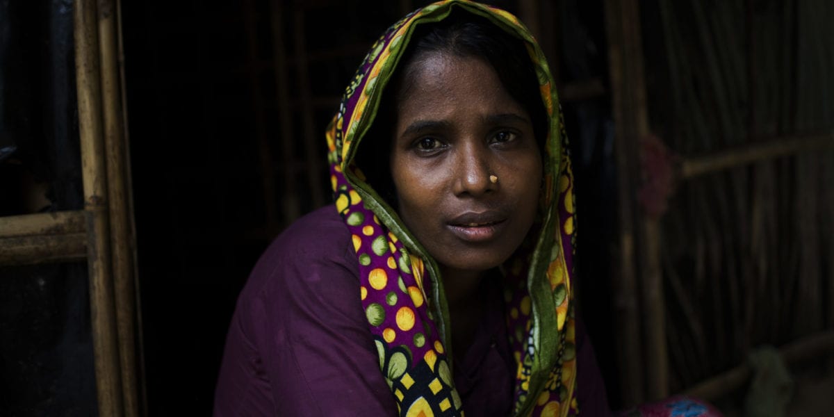 Amina, her husband, and their three living sons have been living on the Kutupalong refugee camp for 9 months. © | Hailey Sadler