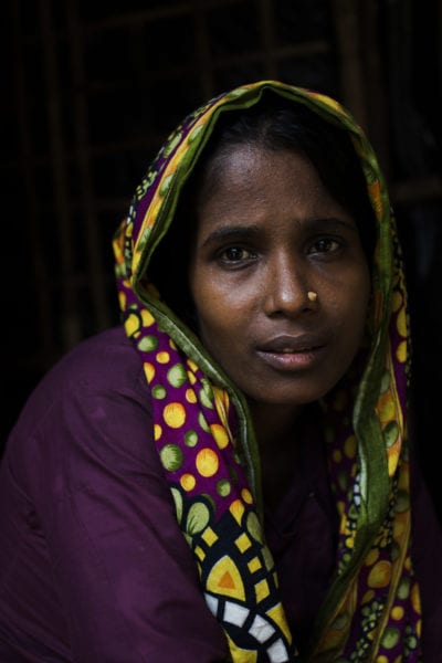 Amina, her husband, and their three living sons have been living on the Kutupalong refugee camp for 9 months. © | Hailey Sadler