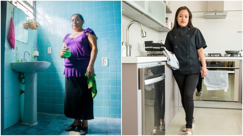 Luisa (right) Luisa Arreola Castillo (right) has been a domestic worker for 35 years and never received a vacation day. María de Aquino Valeria (left) is paid less than $300 USD per month © | Martina Žoldoš