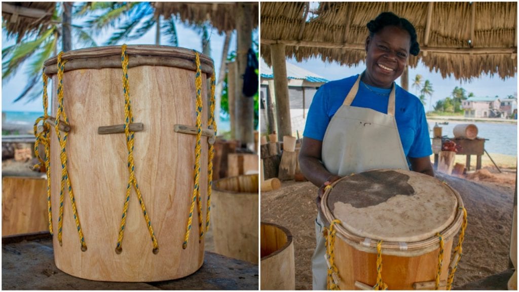 Daytha Rodriguez smiles with one of her drums | © Jessica Vincent