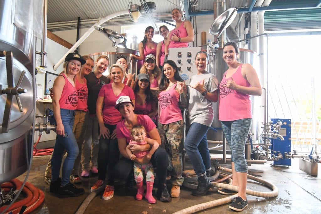 Pink Boots Society members brew Pussy Grabs Back | © Courtesy of Honolulu BeerWorks