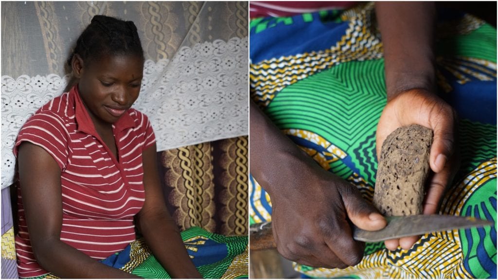 22-year-old Limpo uses a cow patty for her period | © WaterAid/ Chileshe Chanda
