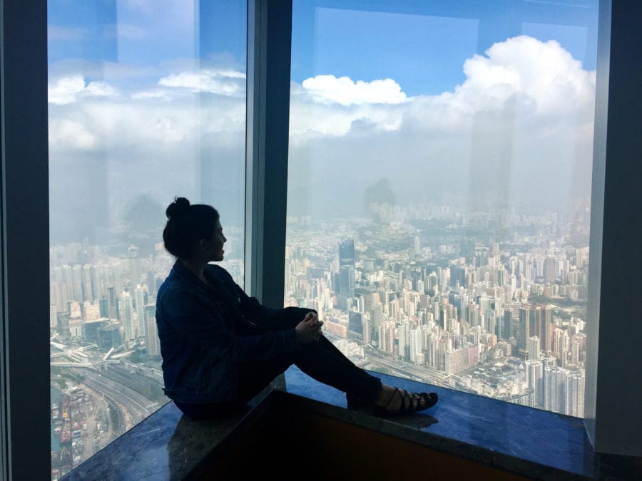 The author looks out at Hong Kong from the Ritz Carlton | © Nikki Vargas