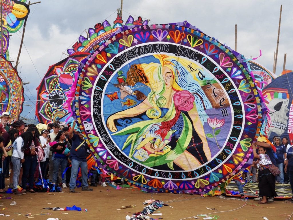 The Orquideas Oficial display their handmade kite at Guatemala's kite festival in Sumpango | © Nikki Vargas/Unearth Women