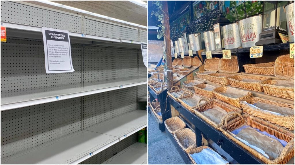 Greeted by empty shelves at the local grocery stores © | Nikki Vargas/Unearth Women