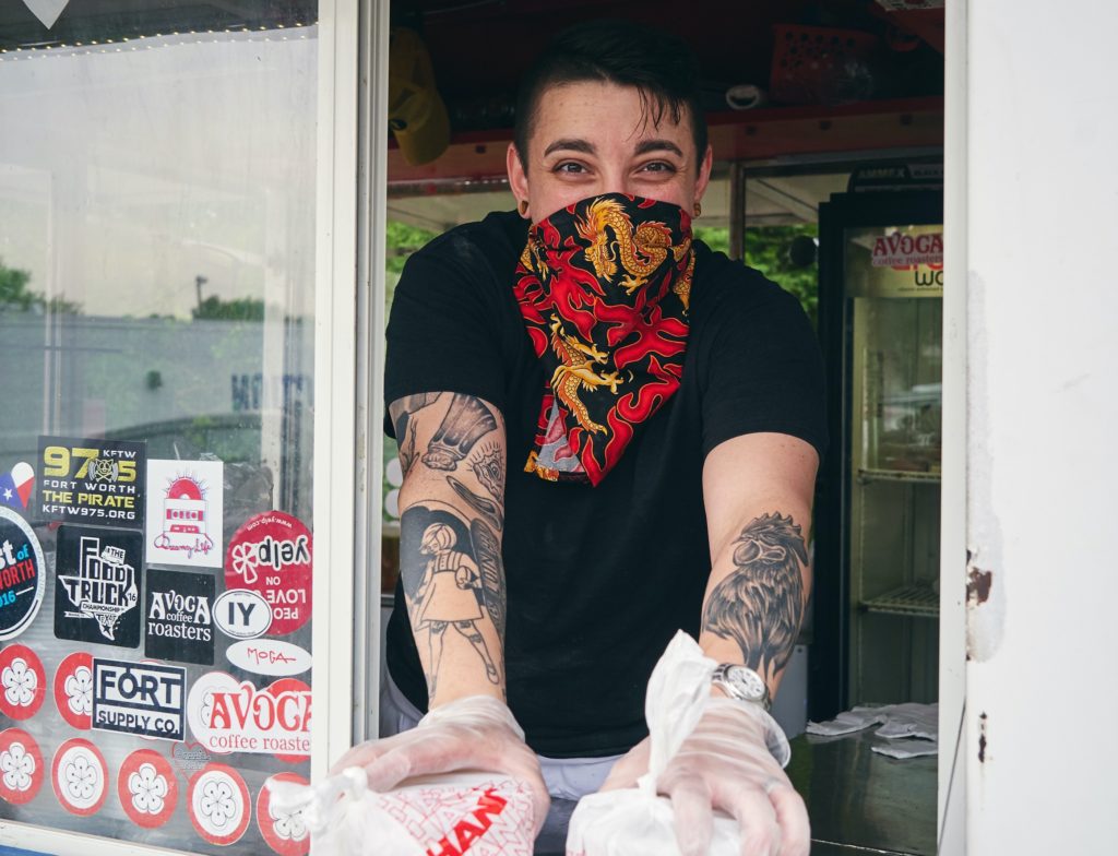 Chef Bria Downey serves soup from the Yatai Food Kart in Fort Worth  © | Brian Hutson